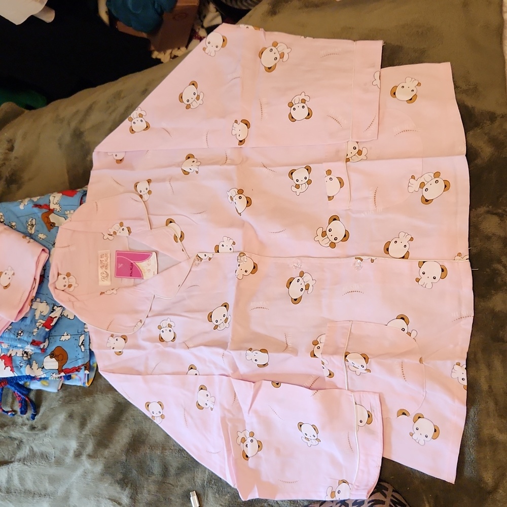 NWT Vintage Pink Dog Pajama Set